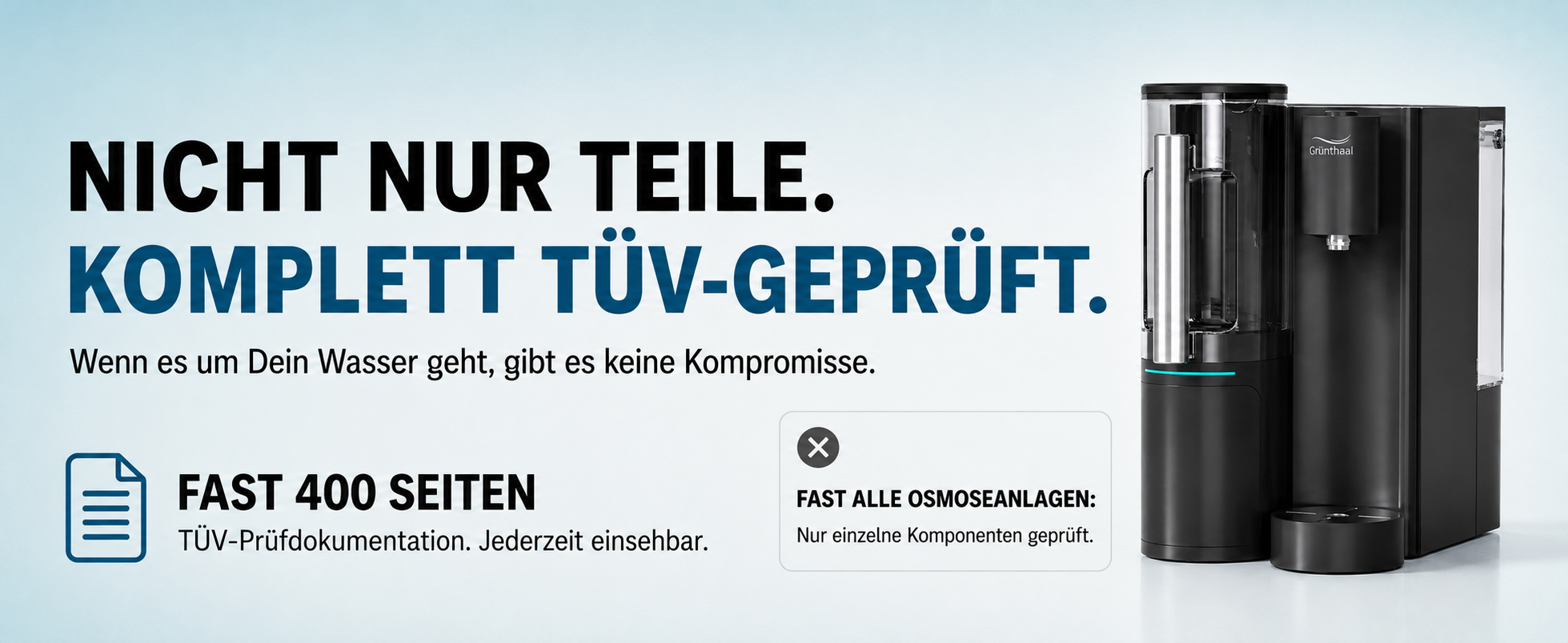 Komplett TÜV-geprüft – fast 400 Seiten TÜV-Prüfdokumentation